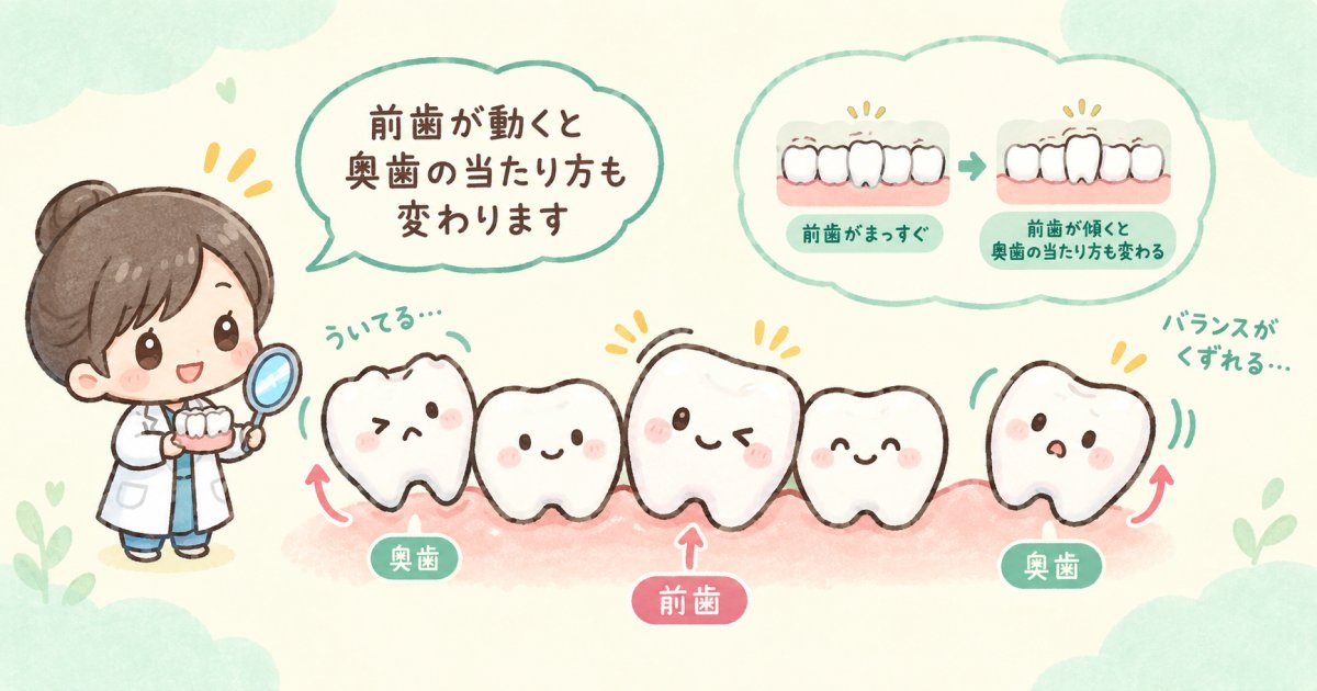 前歯だけの部分矯正で奥歯の噛み合わせに影響が出る仕組み